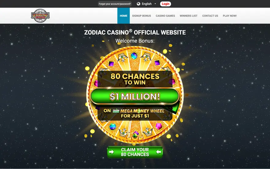 Zodiac Casino lobby